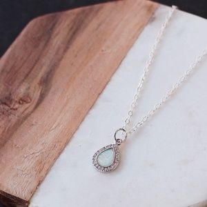 Opal teardrop necklace